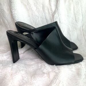 NWT David by Charles David Genie Black Open Toe Mule Heel – Size 9.5